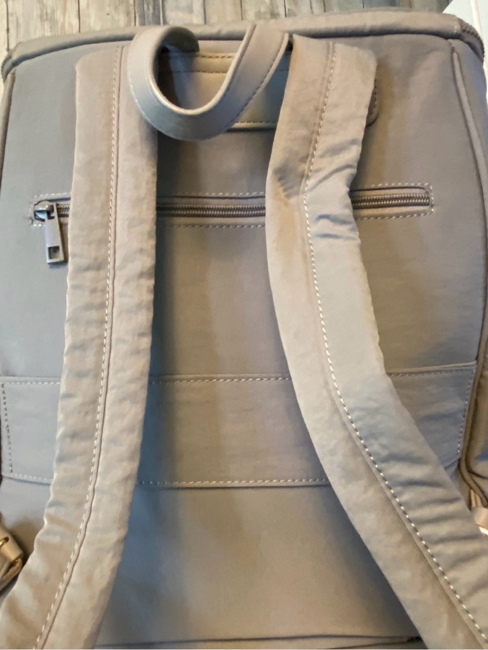 Poppy & Peonies Light Gray Top-Zip Structured Backpack - Picture 3 of 9